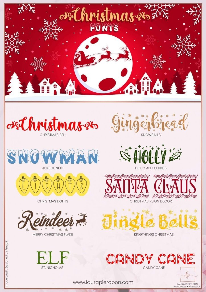 Selezione Font gratuiti per Natale 2020 © Laura Pierobon - WordPress ❤︎ Web Design